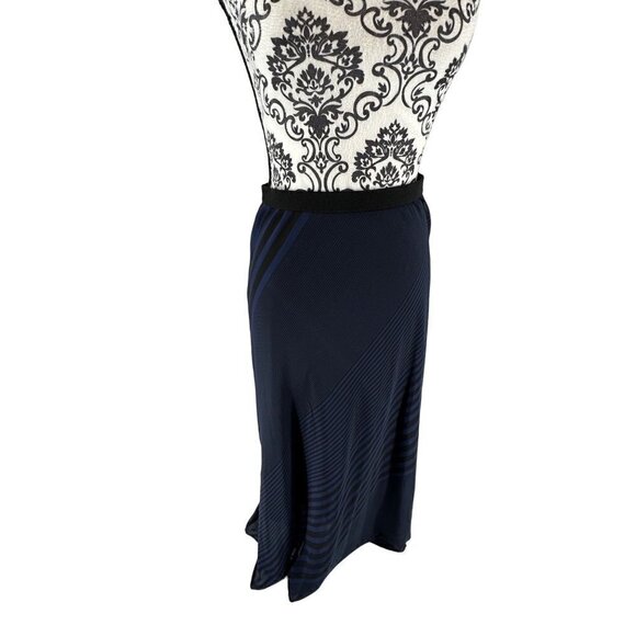 Pleione Black and Blue Semi Asymmetrical Maxi Skirt Size Large Made in the USA - Picture 1 of 8